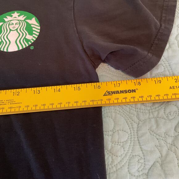 Starbucks Womens American Sign Language ASL Short Sleeve Logo Tee Small Black - Picture 10 of 11